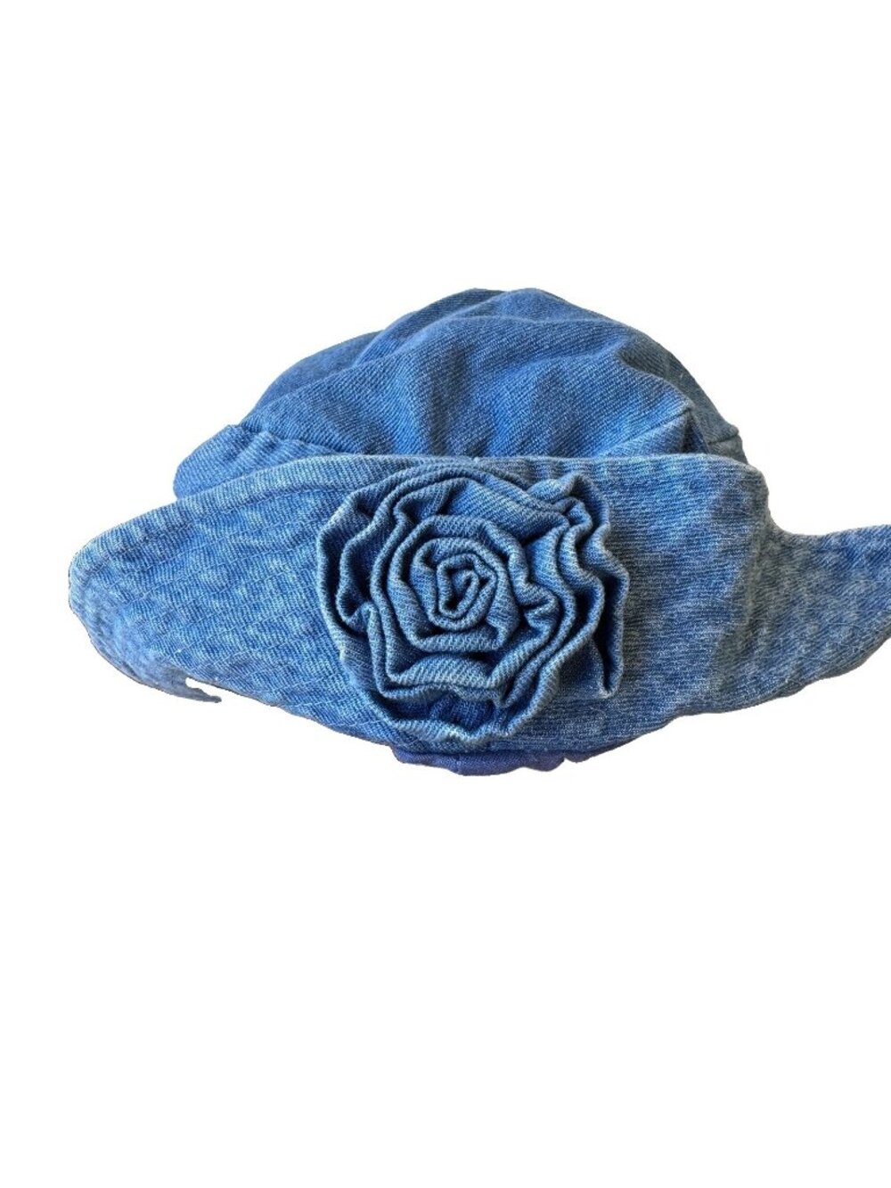 NWT Vintage 90s Floral Flower Rose Blossom Denim Bucket Hat Phoebe Clueless NEW